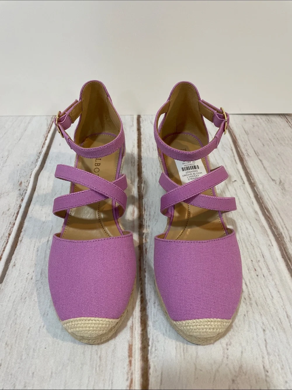 NWT Talbots Lilac Espadrille 7 Wedge Sandals Lyndsay Strappy Ankle Shoes NEW